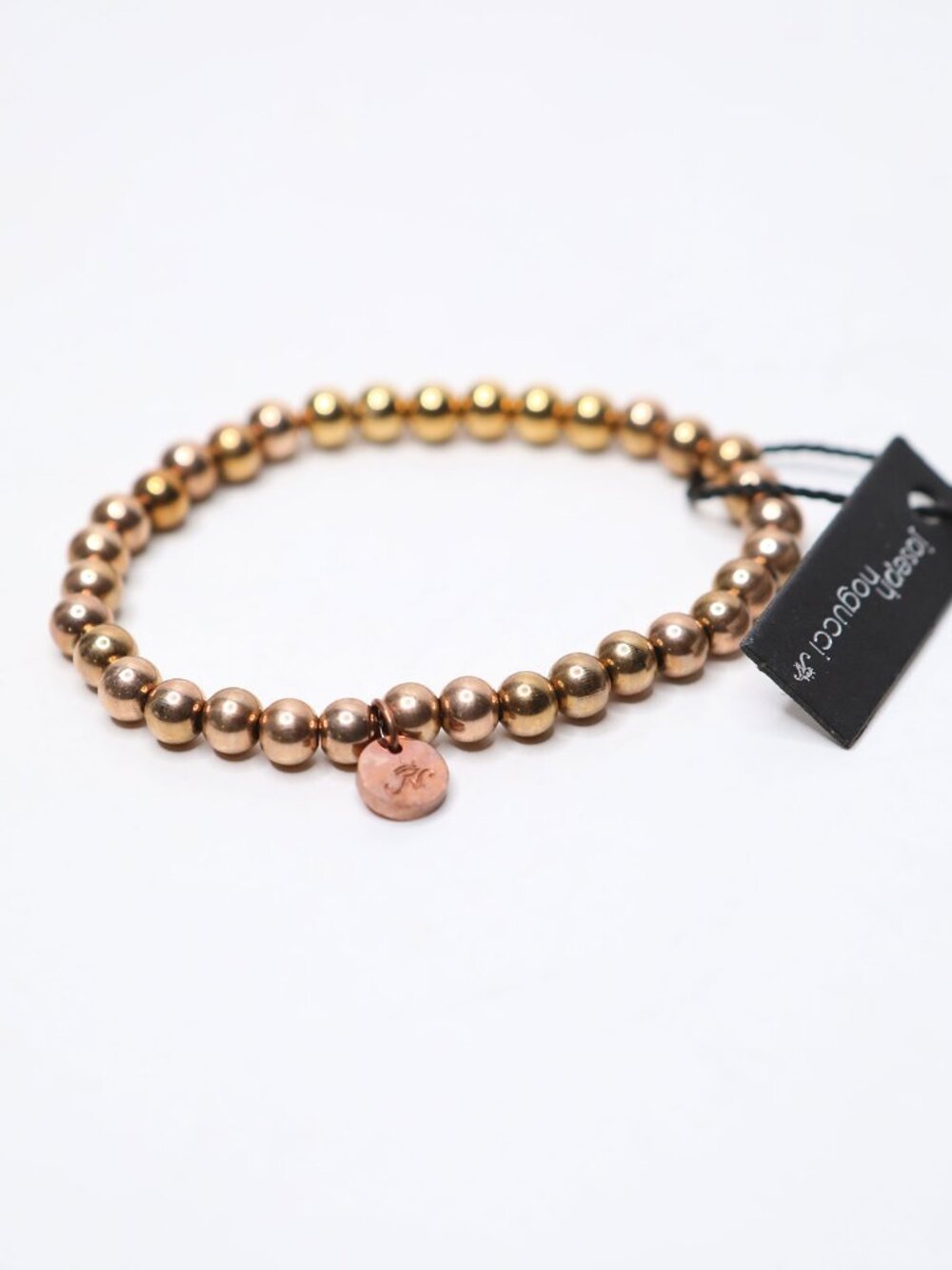 Joseph Nogucci 18K Rose Gold Plated Stainless Steel Bead Expression Bracelet - Picture 2 of 8